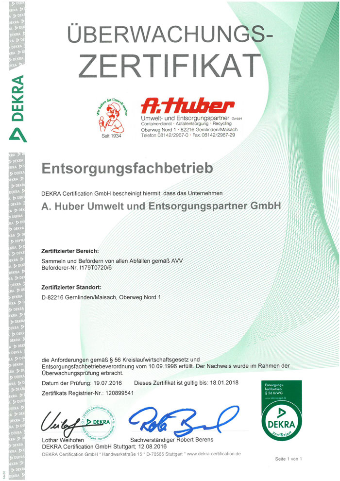 Zertifikat 2018